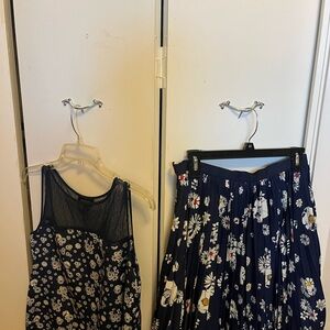 Jason Wu Dark Blue Floral A-Line Skirt